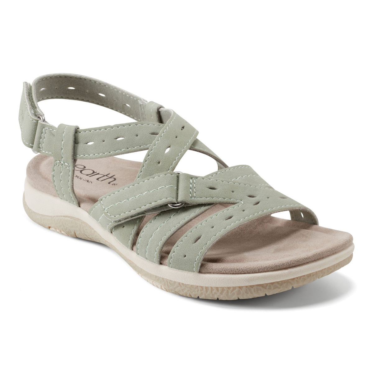 Samsin Round Toe Strappy Casual Flat Sandals - Earth Shoes Recommended