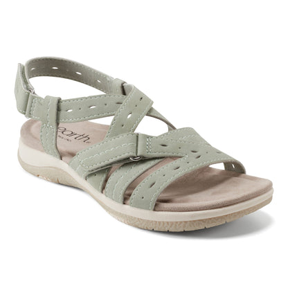 Samsin Round Toe Strappy Casual Flat Sandals - Earth Shoes Recommended