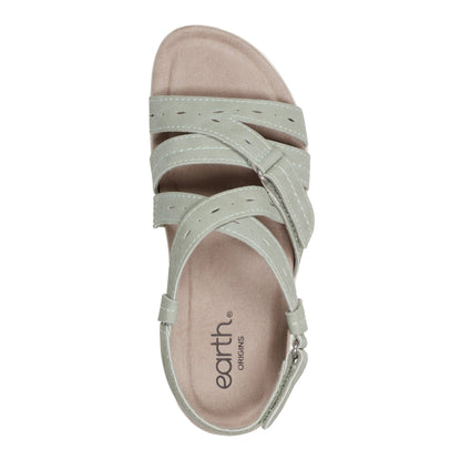 Samsin Round Toe Strappy Casual Flat Sandals - Earth Shoes Recommended