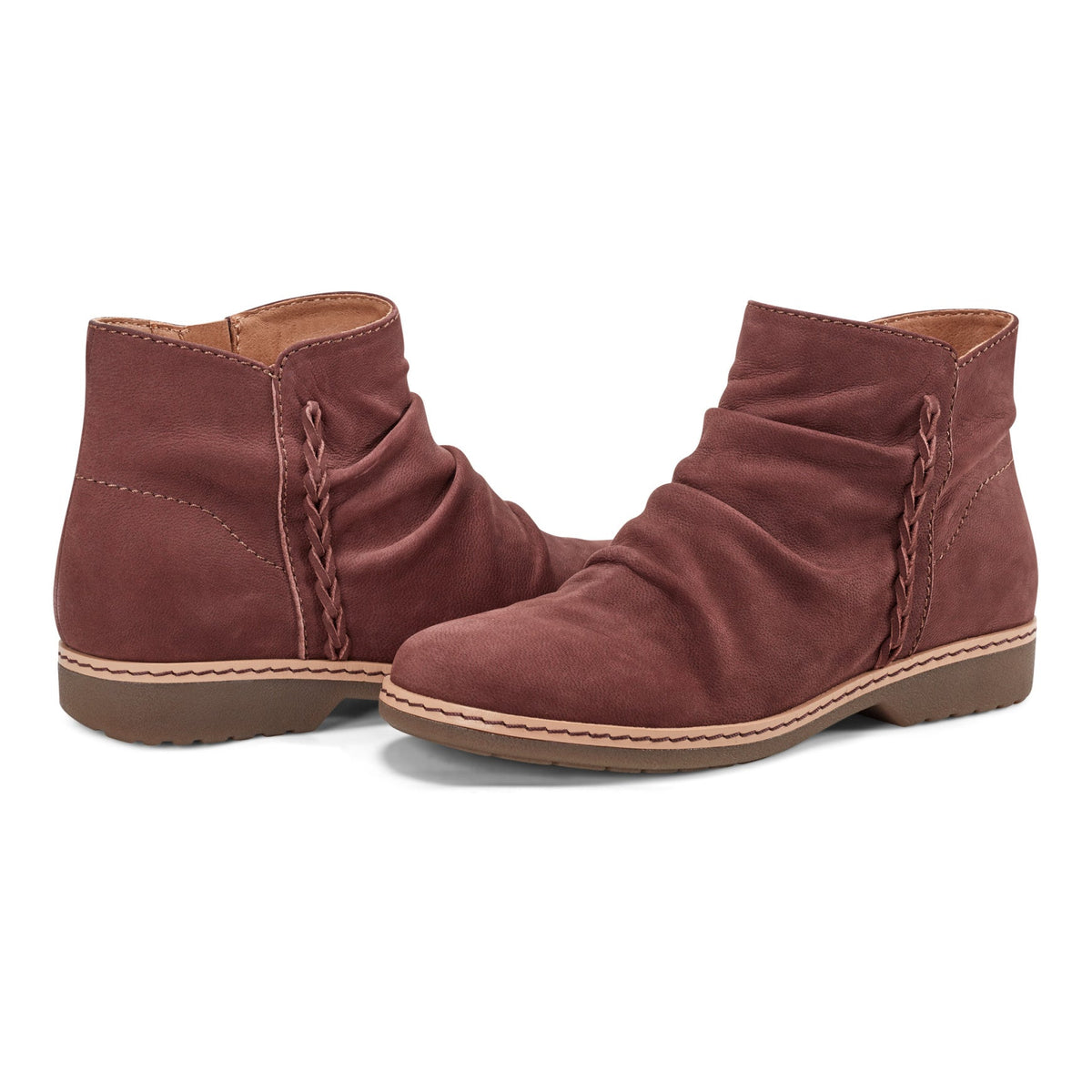 Hilaree Water Repellent Round Toe Ruched Casual Booties - Earth Shoes Trending