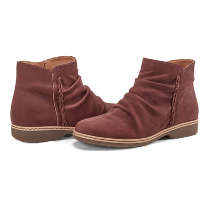 Hilaree Water Repellent Round Toe Ruched Casual Booties - Earth Shoes Trending
