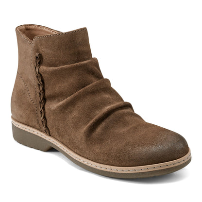 Hilaree Water Repellent Round Toe Ruched Casual Booties - Earth Shoes Recommended