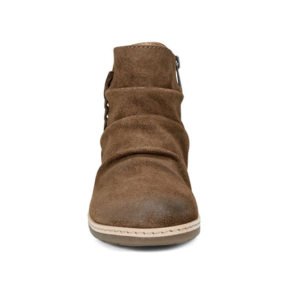 Hilaree Water Repellent Round Toe Ruched Casual Booties - Earth Shoes Recommended