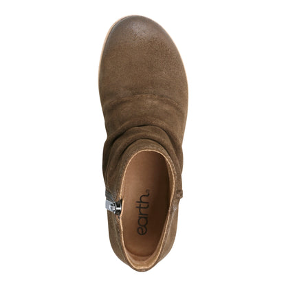 Hilaree Water Repellent Round Toe Ruched Casual Booties - Earth Shoes Recommended