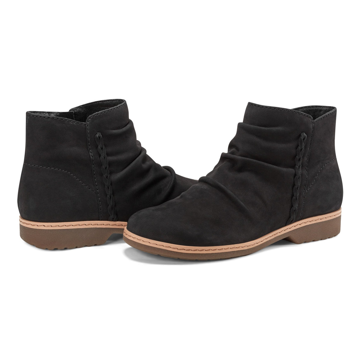 Hilaree Water Repellent Round Toe Ruched Casual Booties - Earth Shoes Signature