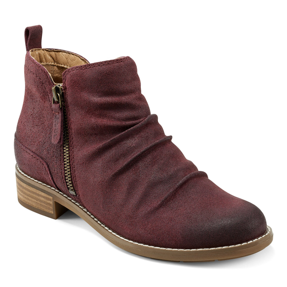 Nadya Round Toe Ruched Casual Booties - Earth Shoes Recommended