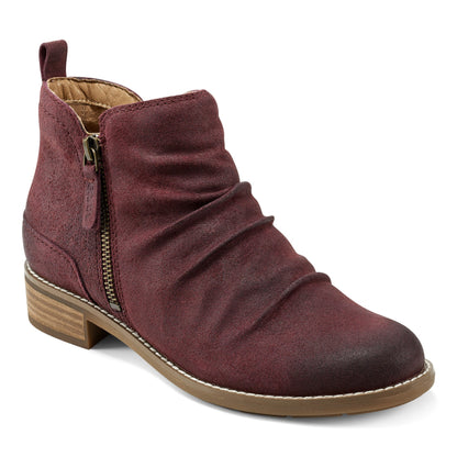 Nadya Round Toe Ruched Casual Booties - Earth Shoes Recommended