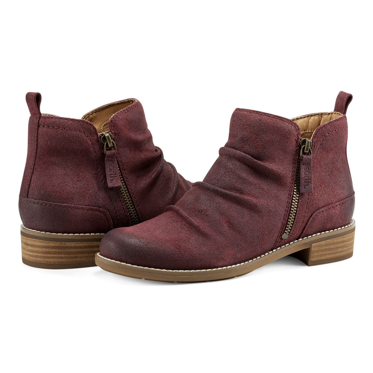 Nadya Round Toe Ruched Casual Booties - Earth Shoes Recommended